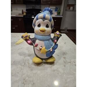 Vintage 2011 Precious Moments Lightup Penguin   11" Tall Christmas Decoration